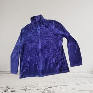 Plush Zip-Up Jacket in Deep Purple